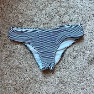 Never worn - blue and white striped bikini bottoms